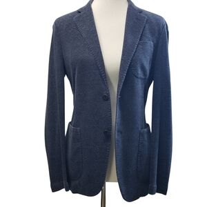 0909 Womens Fitted Singled Breasted Blazer Navy Blue Office Siren Made In Italy